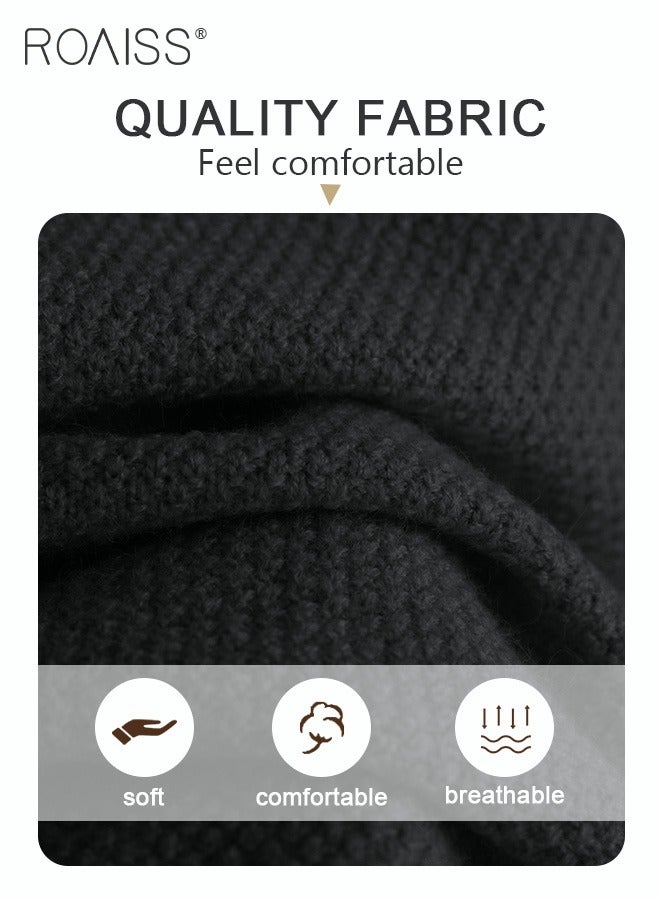 رويس ملابس نسائية من قطعتين، بدلة محبوكة كبيرة الحجم مع سترة بولوفر وسروال واسع الساقين، طقم مريح للسيدات، مناسب للارتداء اليومي أو في المنزل أو في أي مناسبة غير رسمية - Image 2